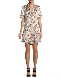 A L C  Ruthie Floral Stretch-Silk Button-Front Dress at Neiman Marcus