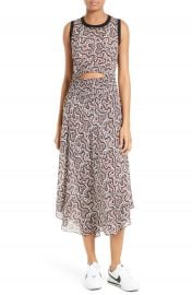 A L C  Sandra Cutout Silk Midi Dress at Nordstrom