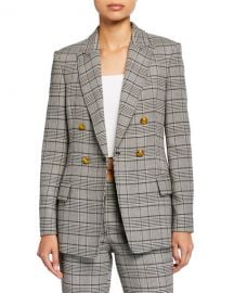 A L C  Sedgwick II Double-Breasted Plaid Jacket at Neiman Marcus