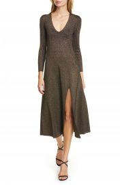 A L C  Serafina Metallic Knit Midi Dress   Nordstrom at Nordstrom