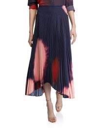 A L C  Sonali Pleated Tie-Dye Asymmetric Skirt at Neiman Marcus