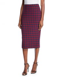 A L C  Thea Plaid Midi-Length Pencil Skirt at Neiman Marcus