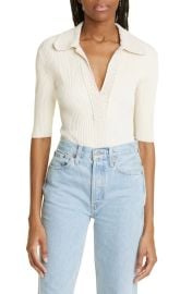 A.L.C Adrian Rib Mixed Media Top at Nordstrom