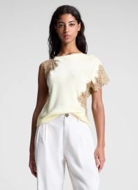 A L C Alessia Satin Lace Top at A.L.C.