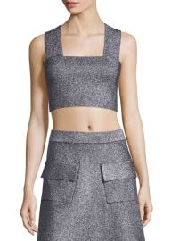 A L C Ali Metallic Crop Top at Bergdorf Goodman