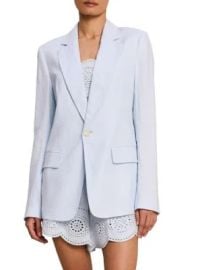 A L C Arlo Linen Blazer in Ice Water at Saks Off 5th