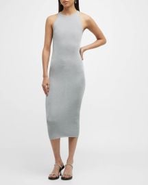 A L C Ashley Metallic High Neck Midi Bodycon Dress at Neiman Marcus