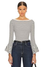 A L C Aster Stripe Flare Cuff Sweater at Revolve