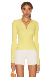 A L C Eleanor Ribbed Polo Sweater at Forward