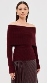 A L C Evelyn Sweater in Burgundy at Shopbop