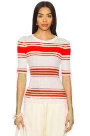 A L C Jack Stripe Cotton Blend Knit Top at Revolve