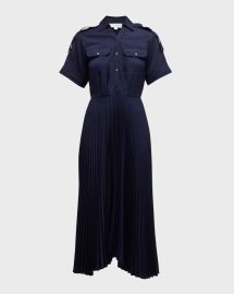 A L C Liam Short Sleeve A Line Midi Dress at Neiman Marcus