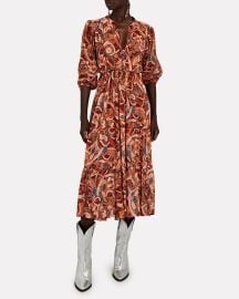 A L C Marlowe Silk Chiffon Midi Dress at Intermix