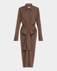 A L C Mila Pinstripe Draped Shirtdress at Neiman Marcus