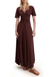 A L C Nina Ruched Beaded Maxi Dress at Nordstrom