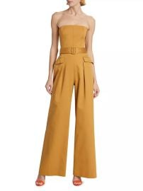 A L C Presley Belted Cotton Strapless Jumpsuit at Saks Fifth Avenue