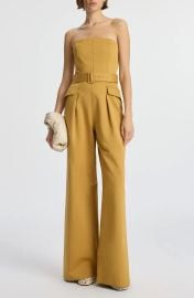 A L C Presley Belted Cotton Strapless Jumpsuit at Nordstrom