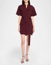A L C Quinn Short Sleeve Twill Shirtdress at Neiman Marcus