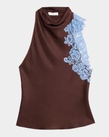 A L C Rose Lace Embroidered Cowl Neck Top at Neiman Marcus