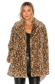 A L C Stone Faux Fur Coat at Revolve