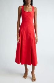 A L C Wells Square Neck Stretch Cotton Dress at Nordstrom