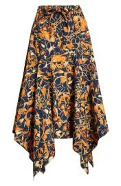 A.L.CBlanca Handkerchief Hem Cotton Midi Skirt in North Sea Multi  at Nordstrom