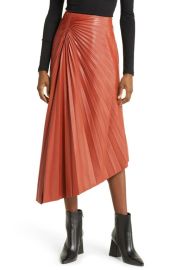 A.L.CTracy Pleat Asymmetric Faux Leather Skirt at Nordstrom