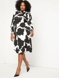 A-Line Dress With Puff Sleeves  Women39s Plus Size Dresses at ELOQUII