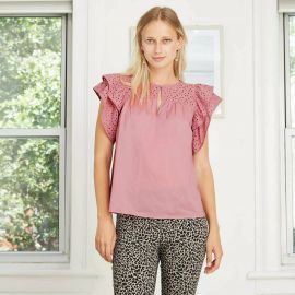 A New Day Short Sleeve Eyelet Top at Target