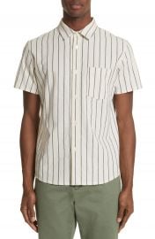 A P C  Bryan Stripe Woven Shirt at Nordstrom