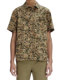 A P C Lloyd Convertible Collar Printed Cotton Shirt at Bloomingdales