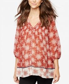 A Pea In The Pod Maternity Printed Boho Top at Macys