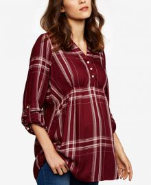 A Pea in the Pod Maternity Plaid Babydoll Tunic at Macys