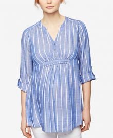 A Pea in the Pod Maternity Striped Denim Tunic at Macys