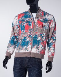 A Tiziano Graphic Printed Plaid Bomber Jacket at A Tiziano