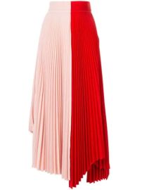 A W A K E Double Trouble Doric Pleated Two tone Cady Midi Skirt at Farfetch