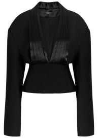 A W A K E MODE Cummerbund Collar Tuxedo Crepe and Satin Top at Harvey Nichols