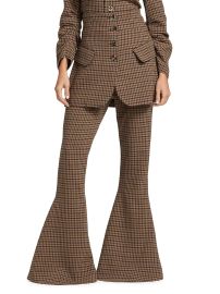 A W A K E MODE Layered checked tweed flared pants at Saks Fifth Avenue