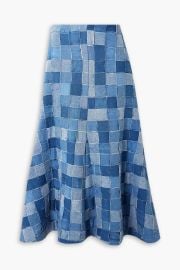 A W A K E MODE Patchwork denim maxi skirt at The Outnet