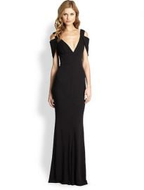 ABS - Deep V Gown in Black at Saks Fifth Avenue