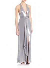 ABS - Metallic Jersey Gown at Saks Off 5th