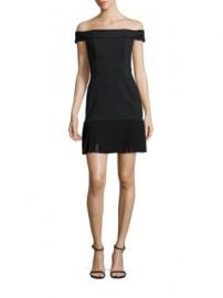 ABS - Off-The-Shoulder Pleated Hem Dress at Saks Fifth Avenue