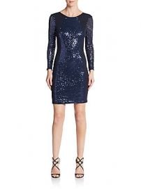 ABS Sequined Open Back Sheath Dress at Saks Off 5th