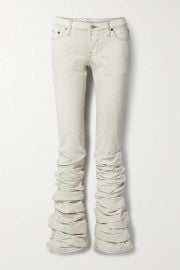 ACNE STUDIOS Ruched low-rise flared coated-denim jeans NET-A-PORTER at Net a Porter