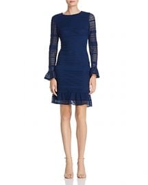 ADRIANNA PAPELL KNIT LACE BELL SLEEVE DRESS at Bloomingdales