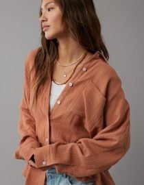 AE Go Big Oversized Shirt at American Eagle