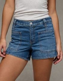 AE Strigid Super High-Waisted Relaxed Denim Short American Eagle at American Eagle