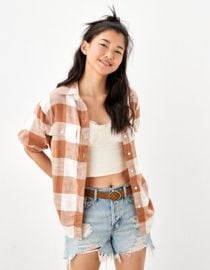 AE Super Soft Oversized Button-Up Flannel at American Eagle