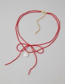 AEO Red Bow Necklace American Eagle at American Eagle