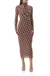 AFRM Bryony Long Sleeve Polka Dot Mesh Dress at Nordstrom